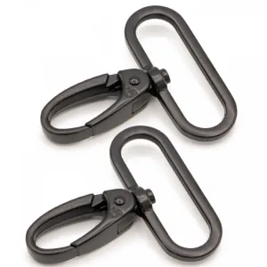 1-1/2 inch Swivel Hook (Set of 2) - Black