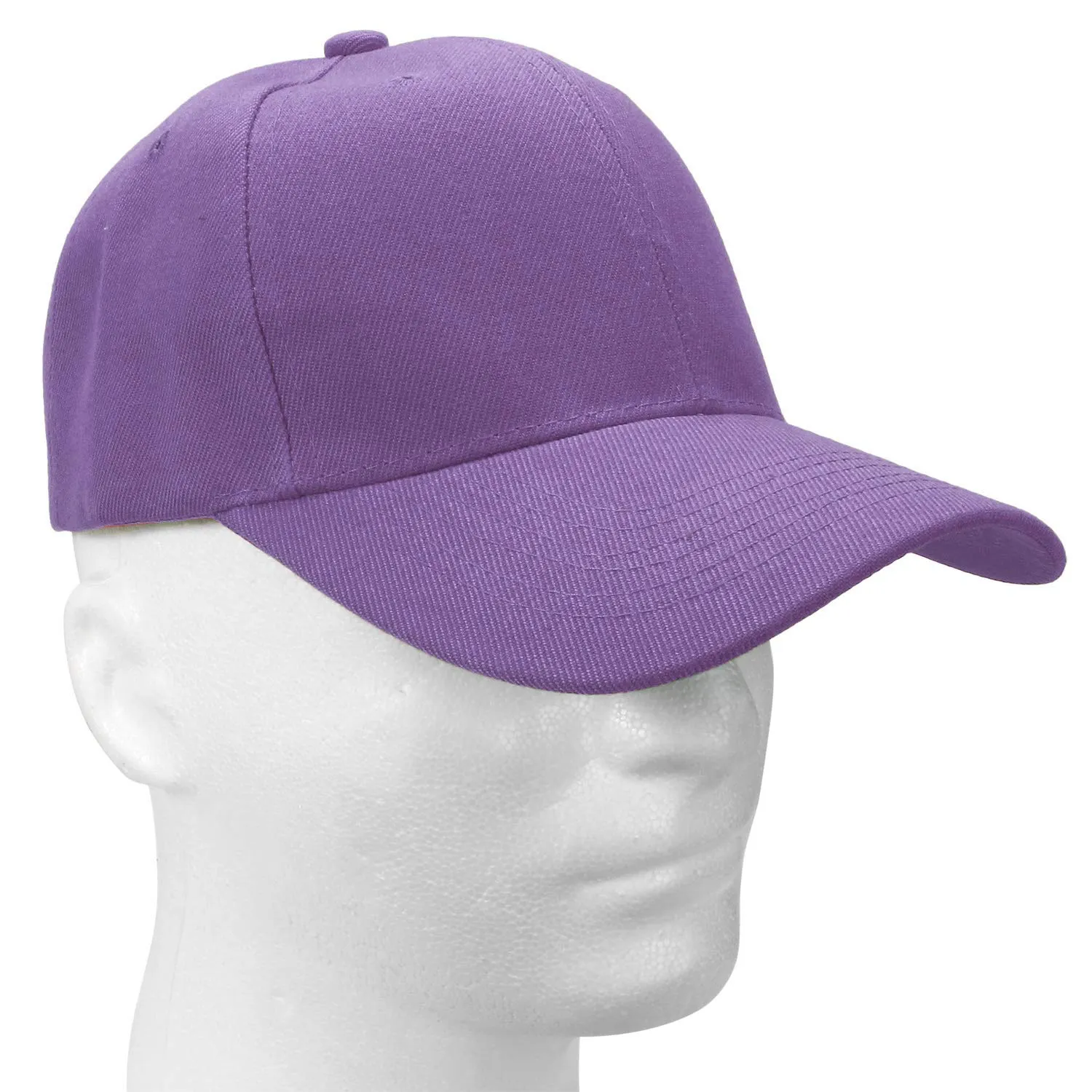 12-Pack Baseball Dad Cap Velcro Strap Adjustable Size - Lavender