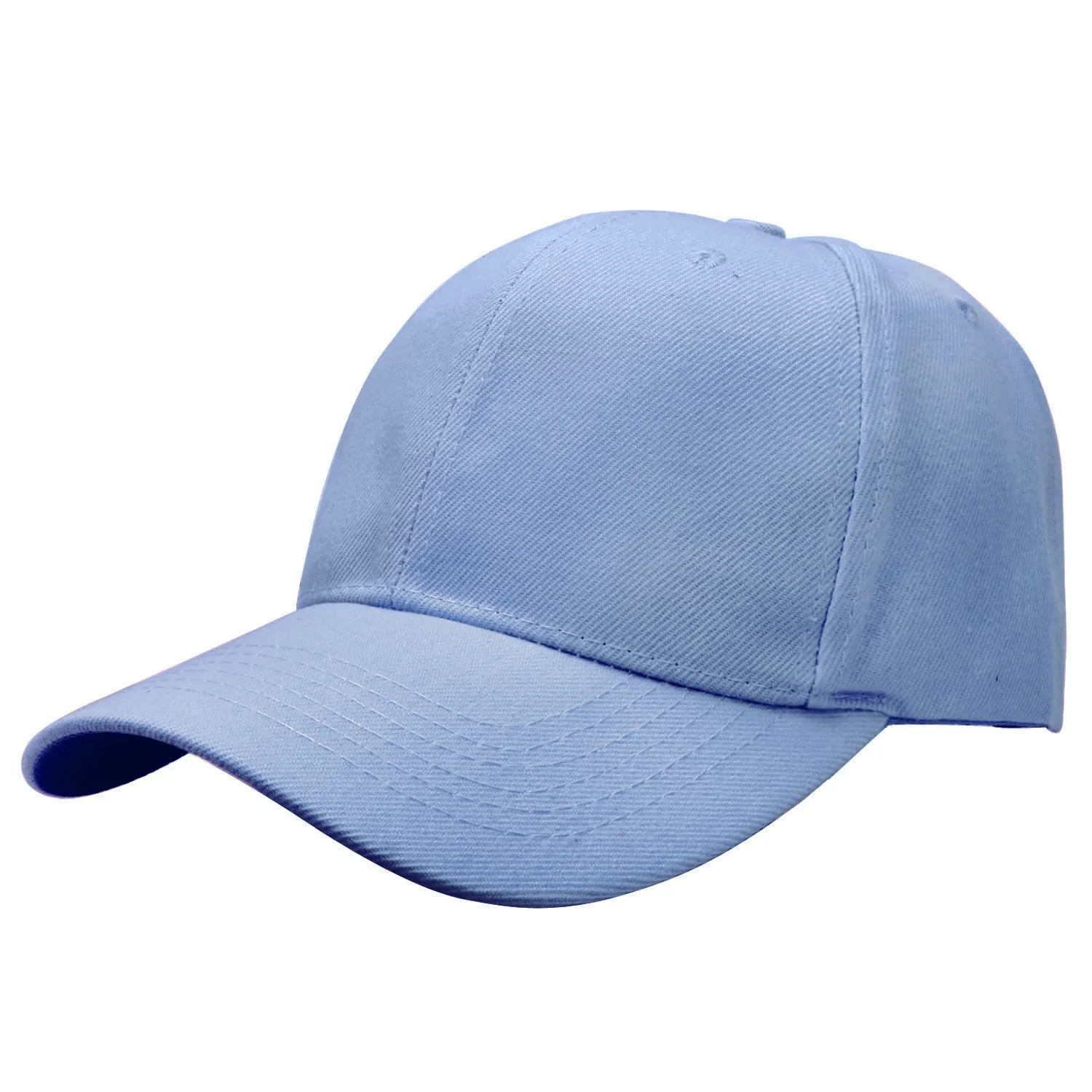 12-Pack Baseball Dad Cap Velcro Strap Adjustable Size - Sky Blue