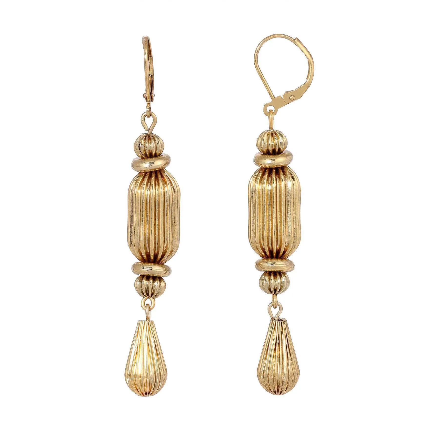 1928 Jewelry Gold Rondelle Glam Drop Dangling Earrings