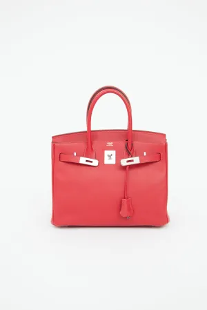 2019 Epsom Rouge De Coeur Birkin 30 Bag