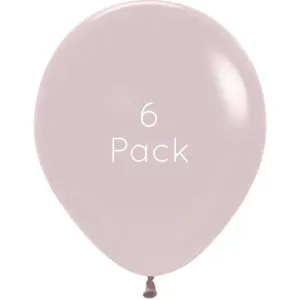 45cm Pastel Dusk Rose Pink Giant Balloons - 6 Pkt