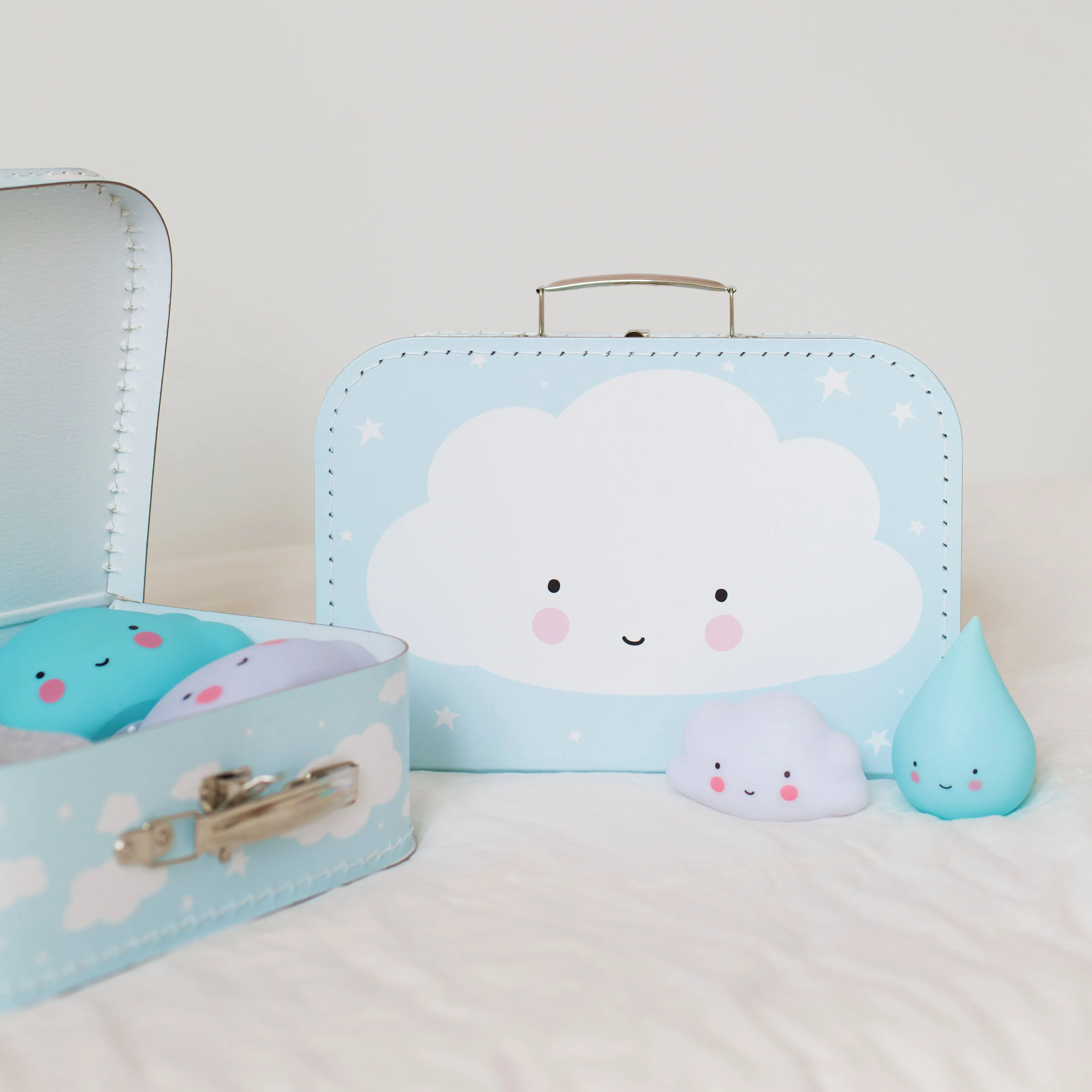 A Little Lovely Company Suitcase Cloud Blue