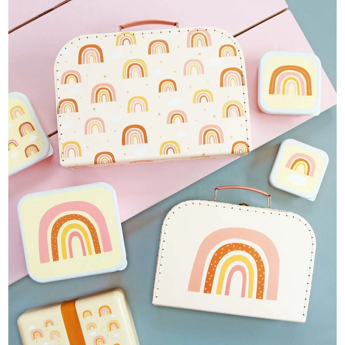 A Little Lovely Company Suitcase Set: Rainbows