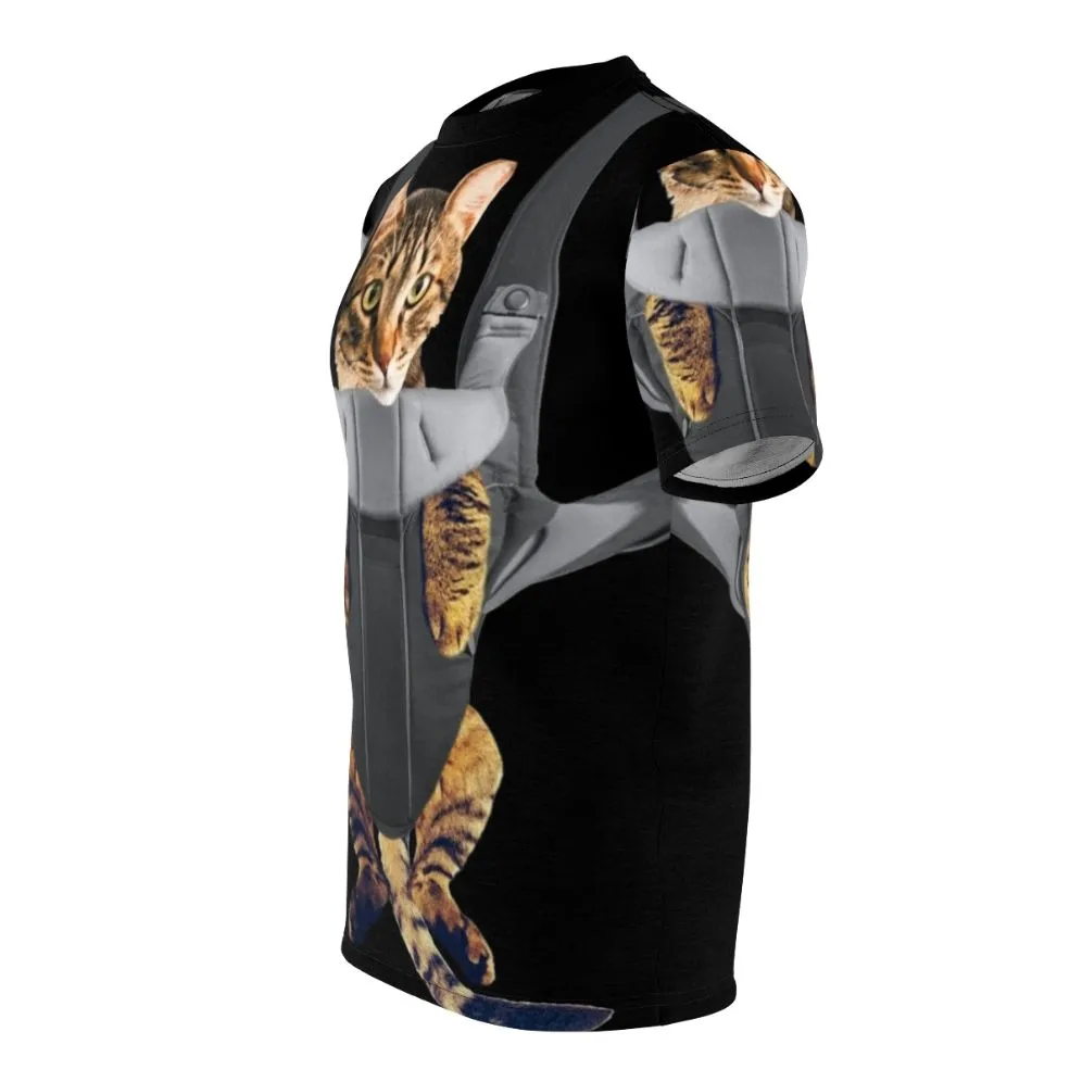 Adorable Cat in Baby Carrier T-Shirt for Cat Lovers