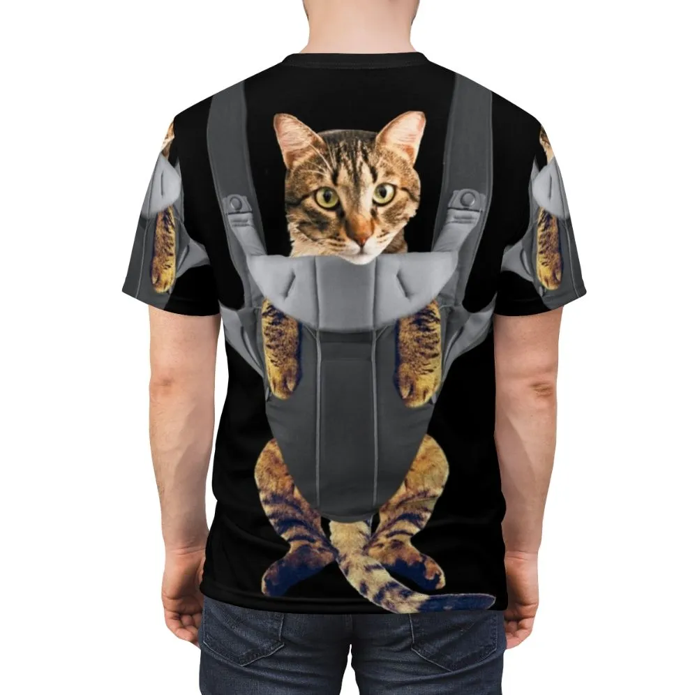 Adorable Cat in Baby Carrier T-Shirt for Cat Lovers