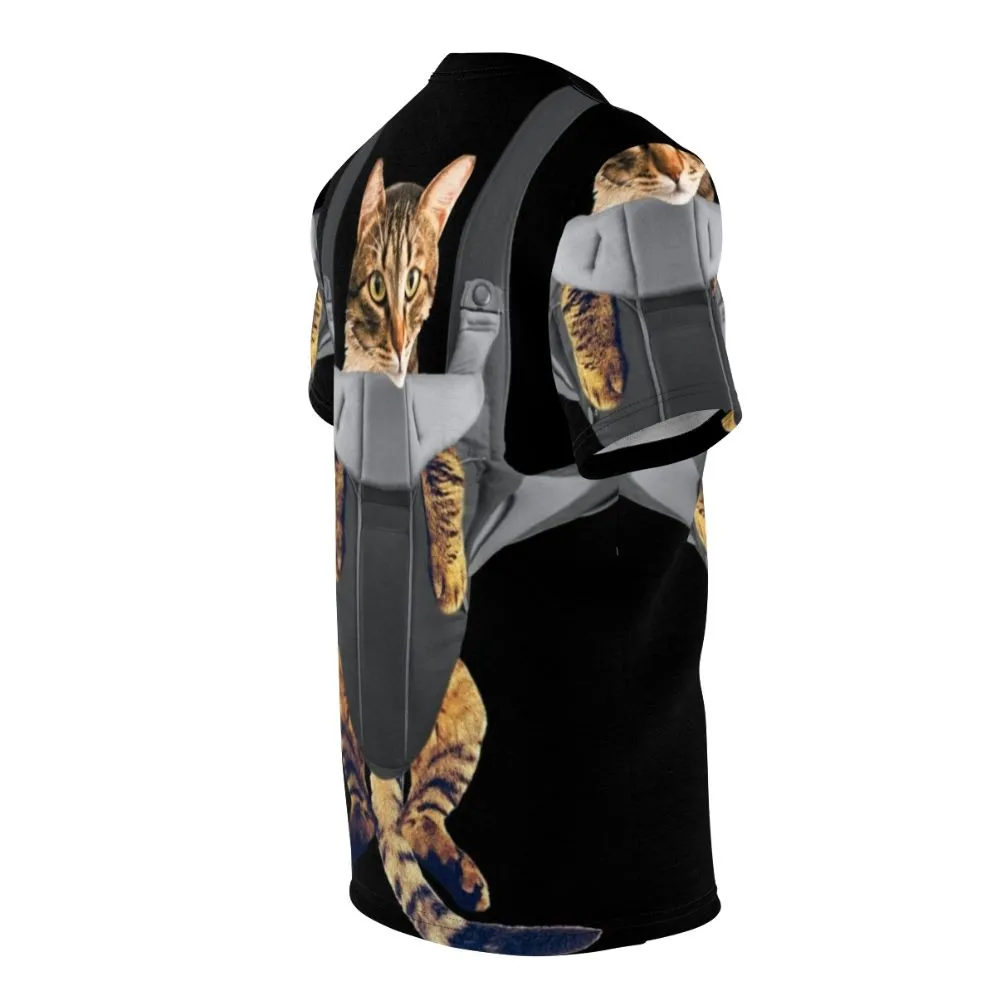 Adorable Cat in Baby Carrier T-Shirt for Cat Lovers