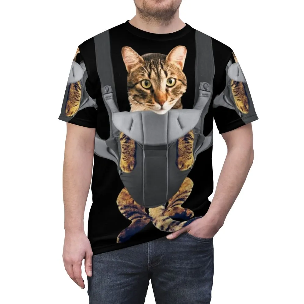 Adorable Cat in Baby Carrier T-Shirt for Cat Lovers