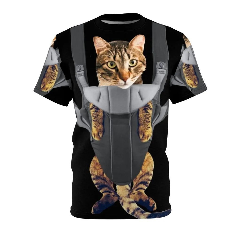 Adorable Cat in Baby Carrier T-Shirt for Cat Lovers