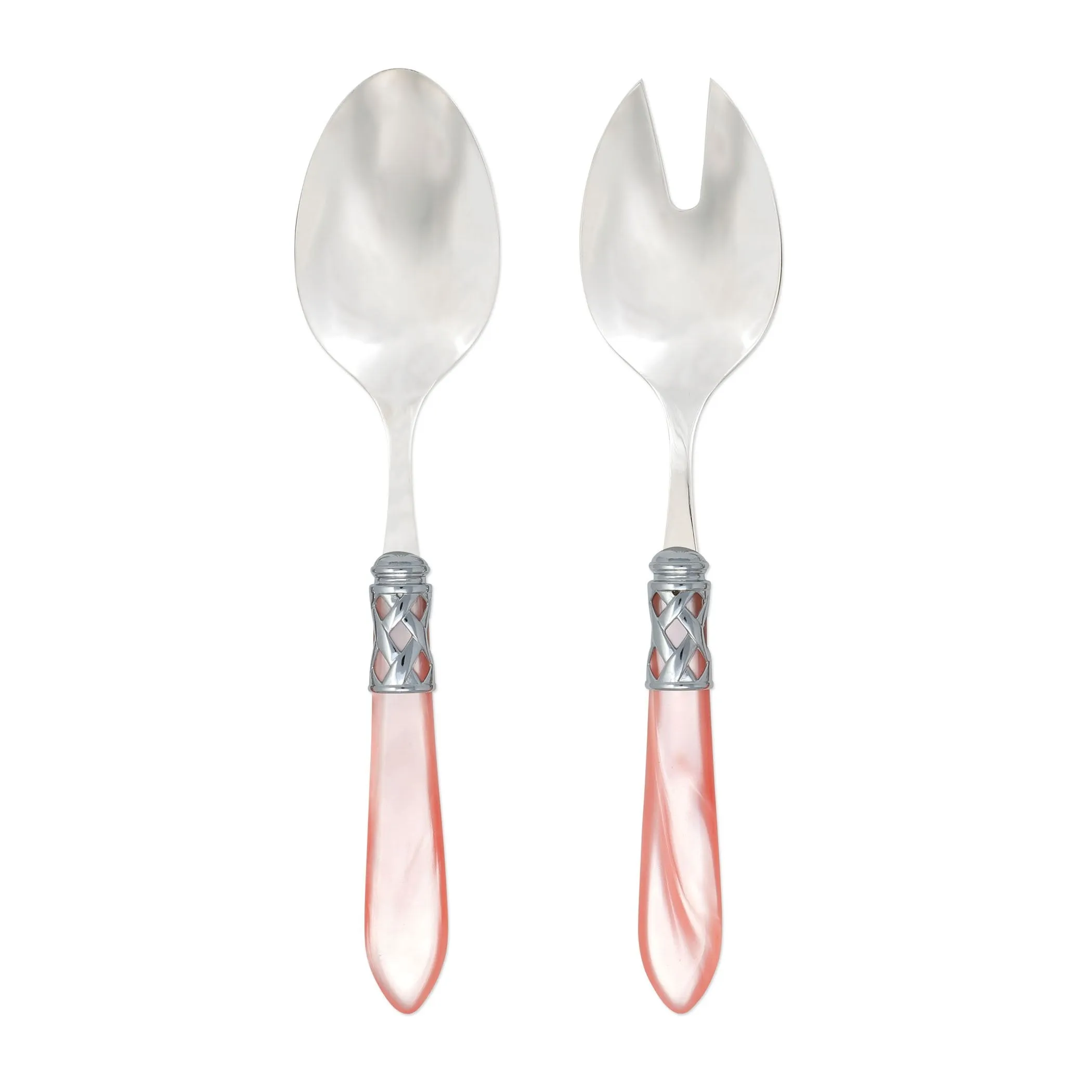 Aladdin Brilliant Light Pink Salad Server Set