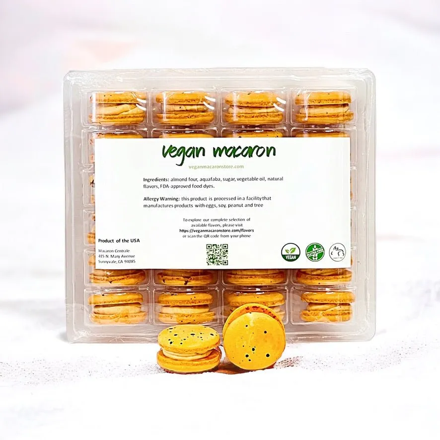 All Natural Thai Tea Vegan French Macarons | Available in 24 & 48 Pack