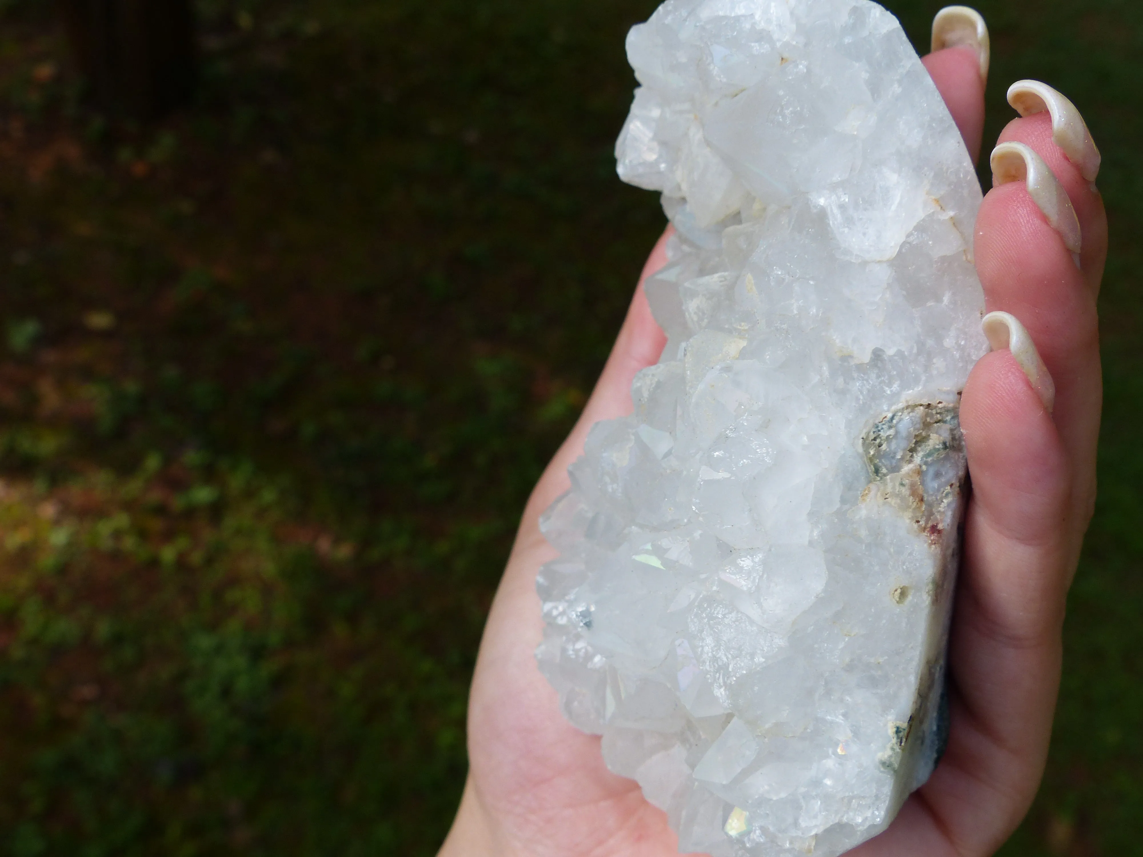 Anandalite Cluster, Natural Aurora Quartz Cluster