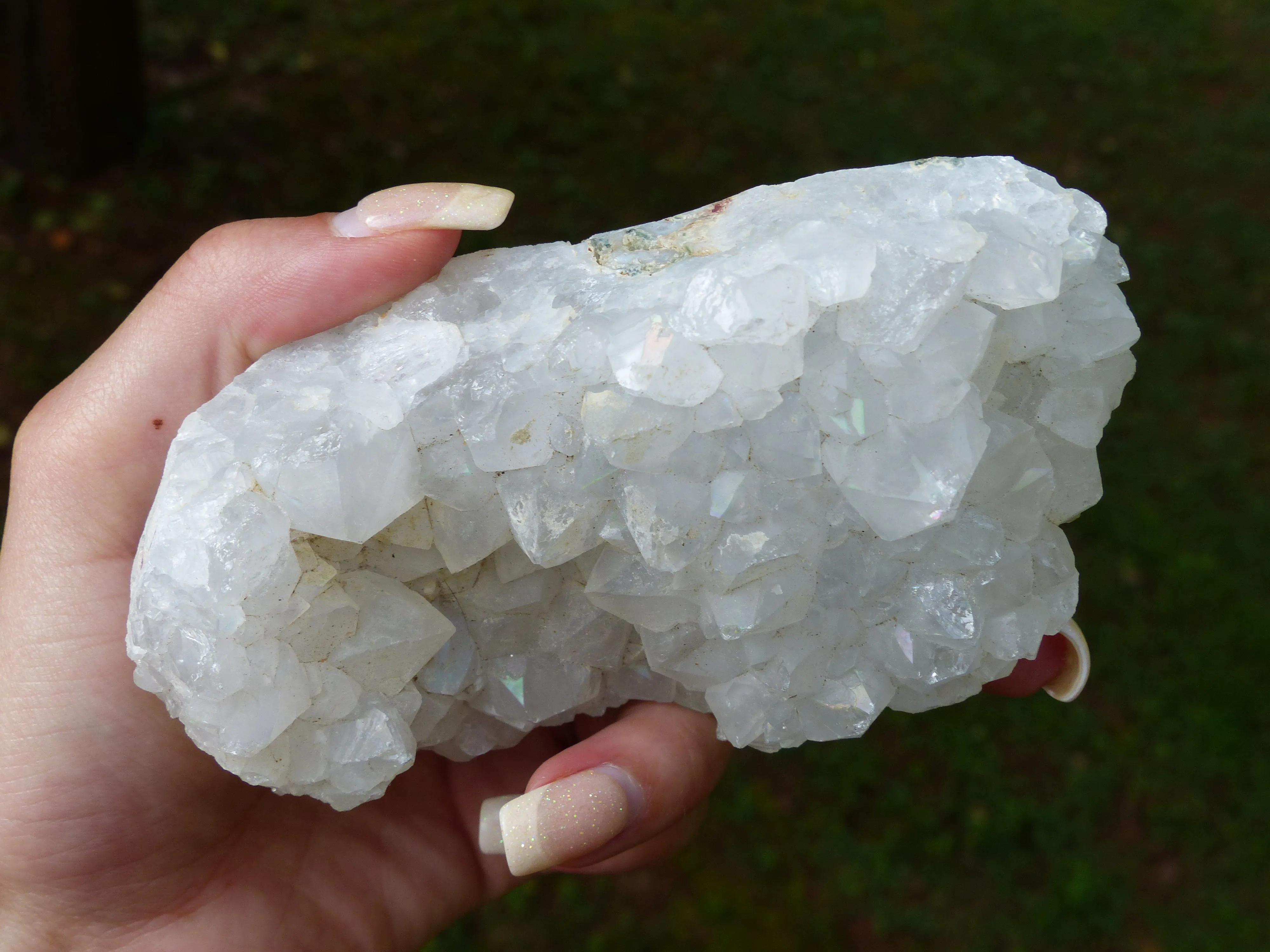 Anandalite Cluster, Natural Aurora Quartz Cluster