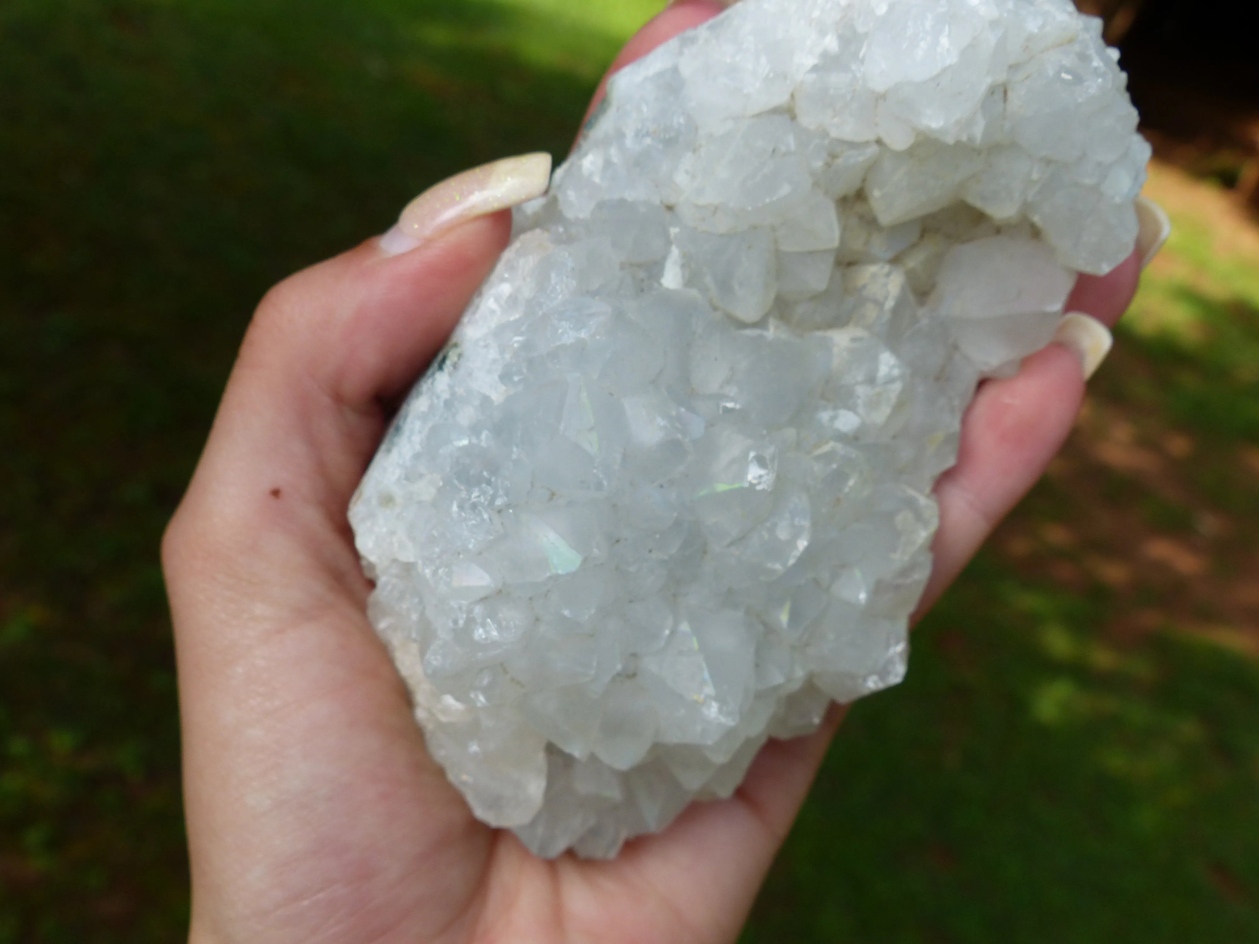 Anandalite Cluster, Natural Aurora Quartz Cluster