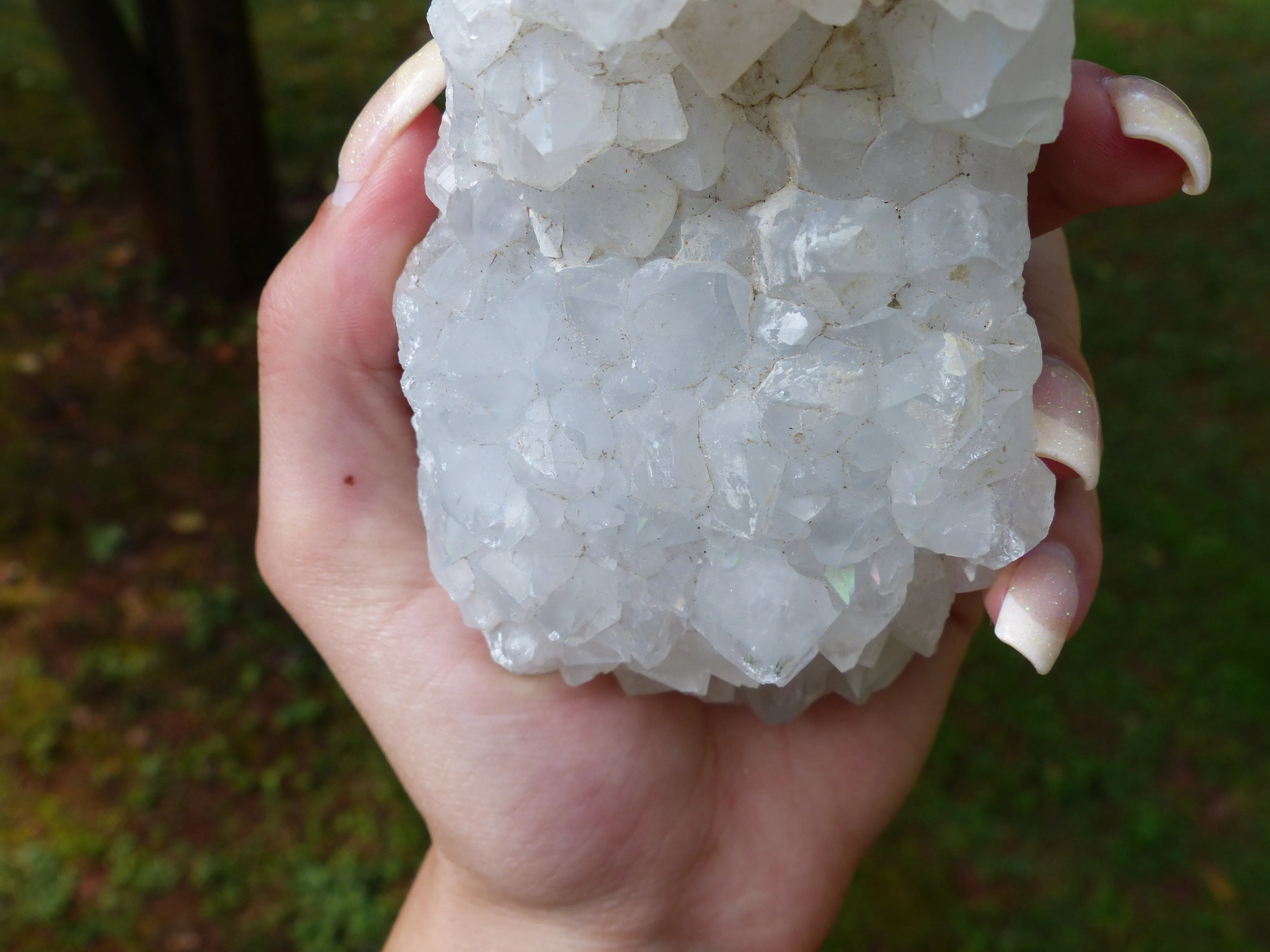 Anandalite Cluster, Natural Aurora Quartz Cluster