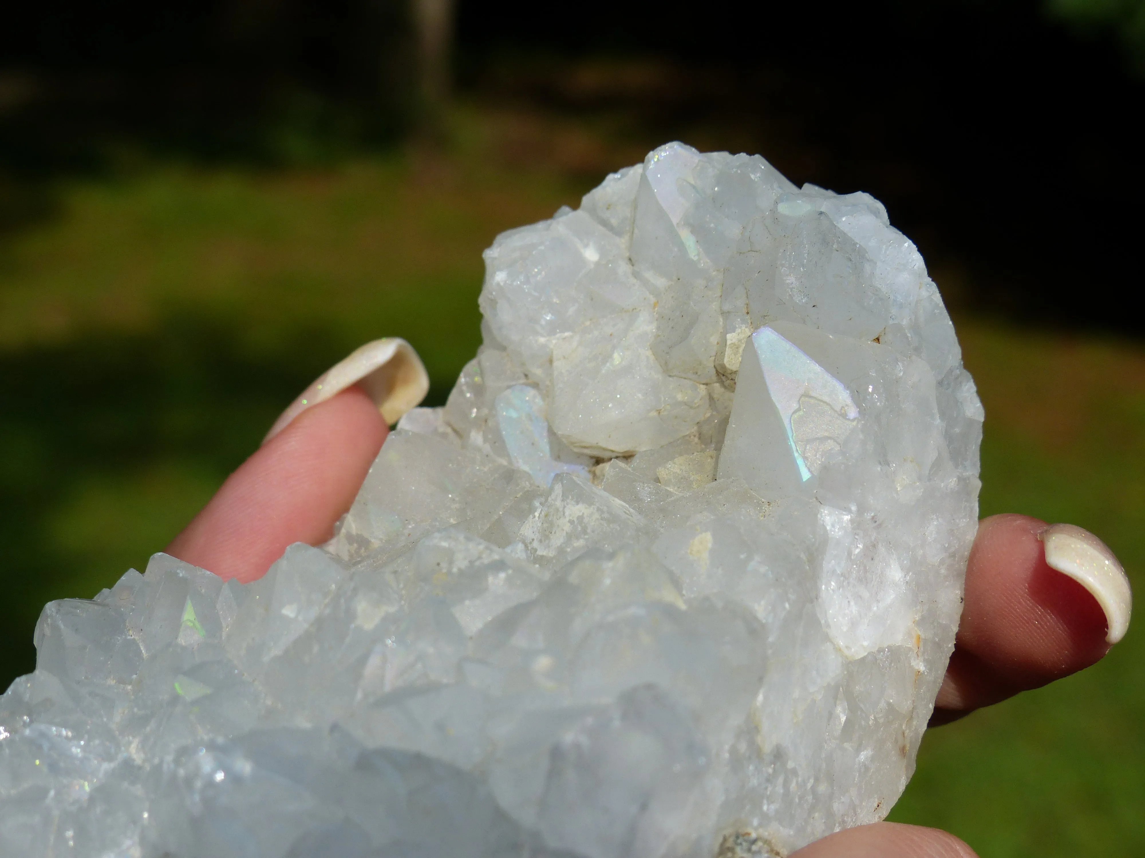 Anandalite Cluster, Natural Aurora Quartz Cluster