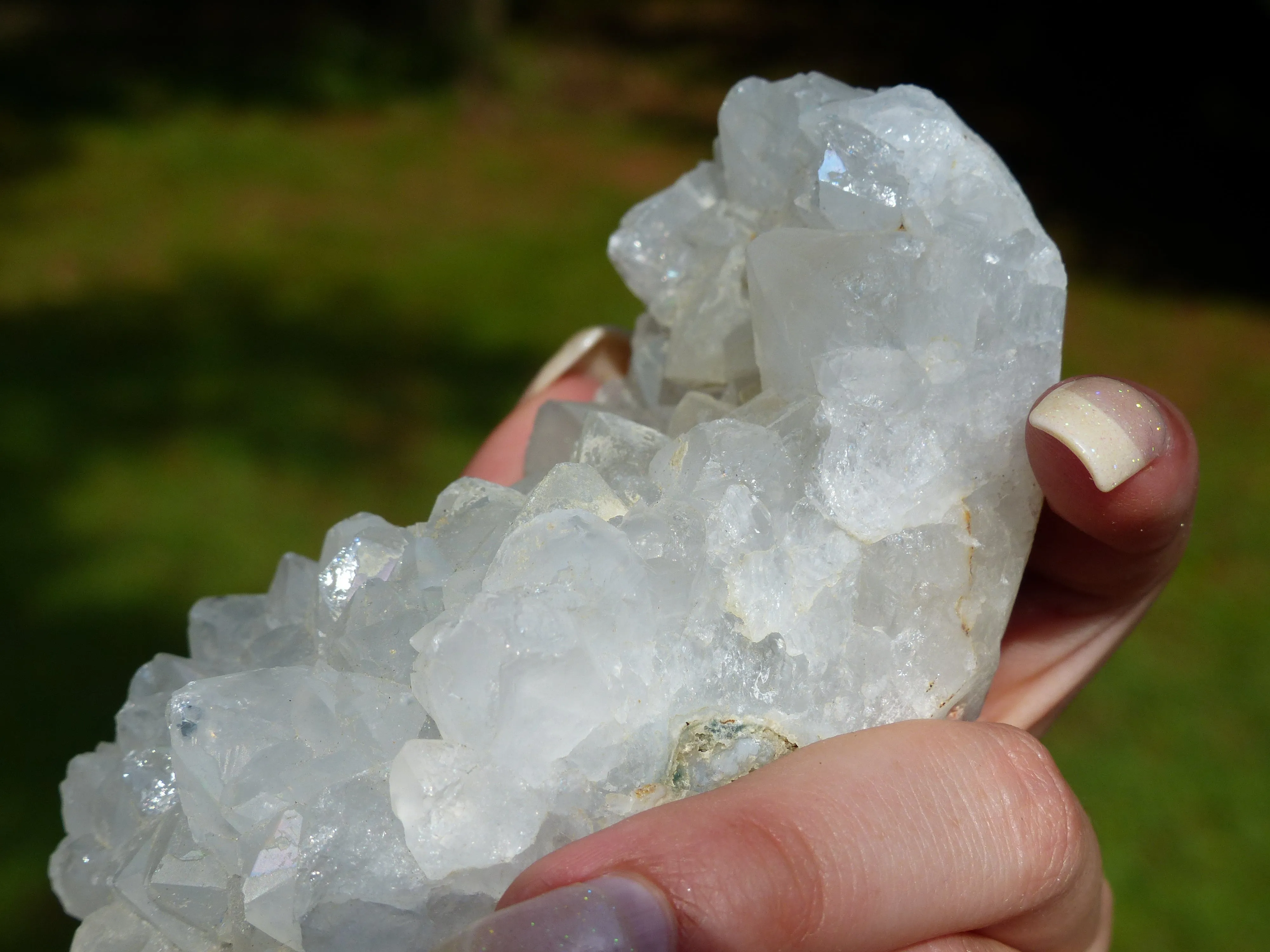 Anandalite Cluster, Natural Aurora Quartz Cluster