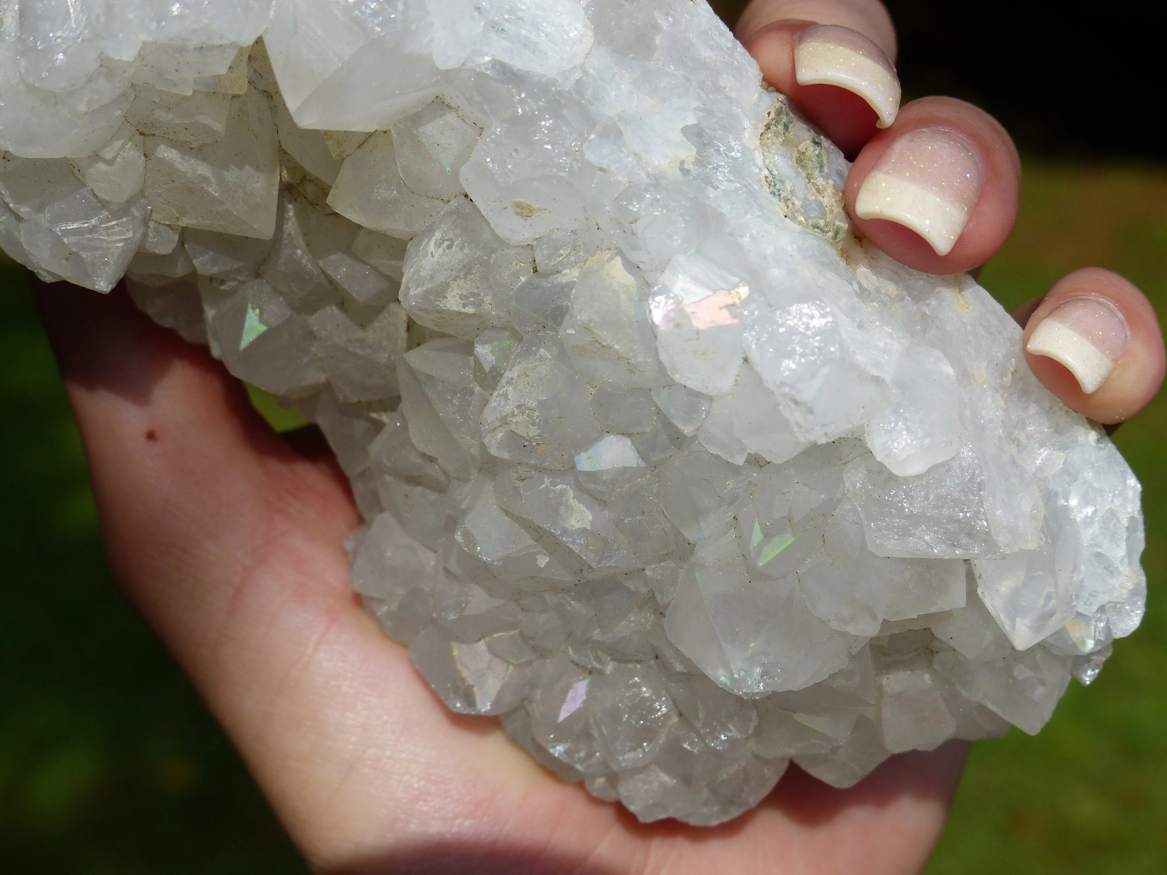 Anandalite Cluster, Natural Aurora Quartz Cluster