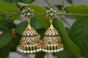 Antique Finished Jhumka Set