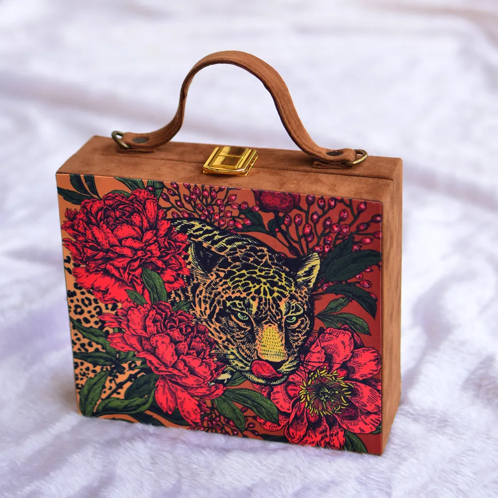 Artklim Tiger Printed Suitcase Style Clutch