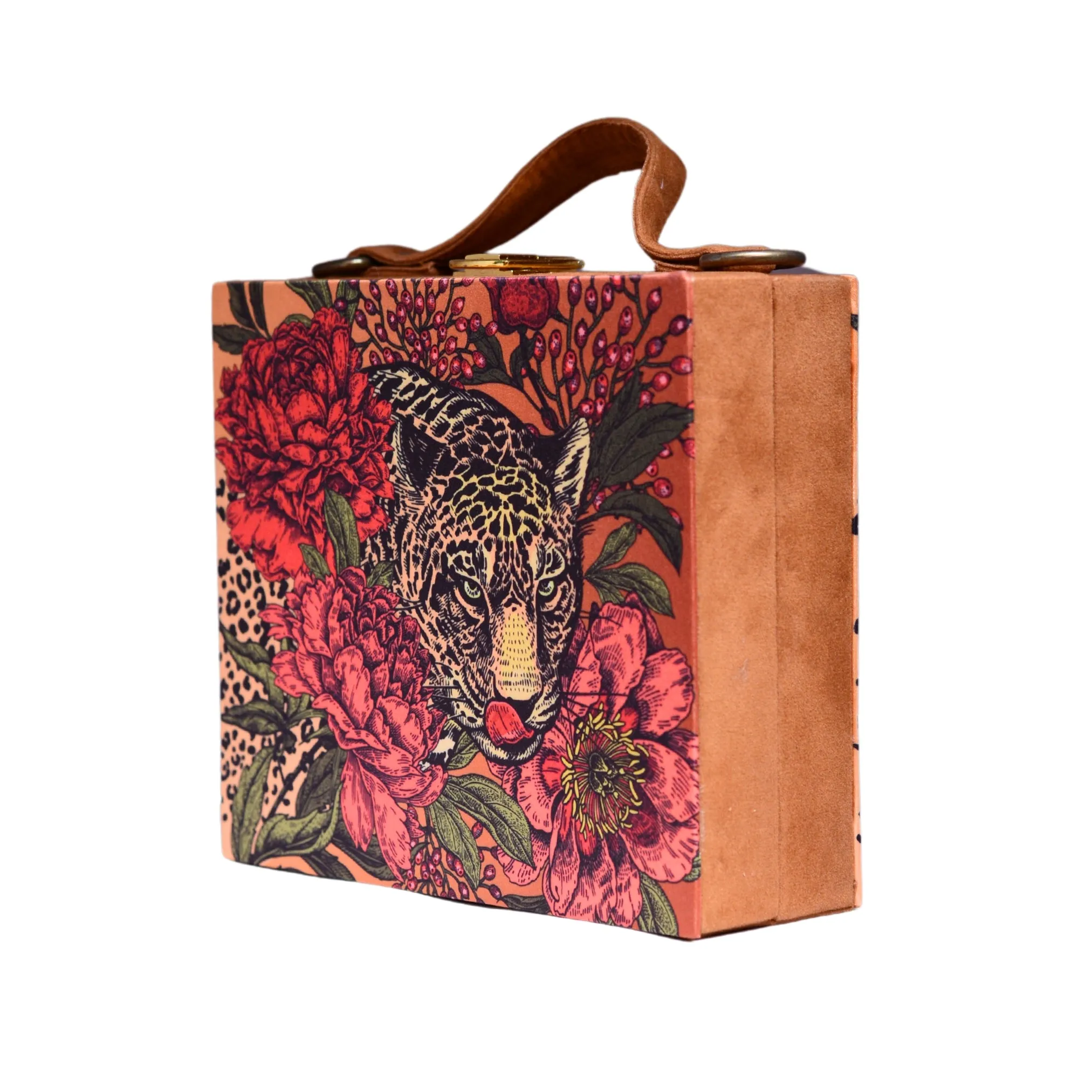 Artklim Tiger Printed Suitcase Style Clutch