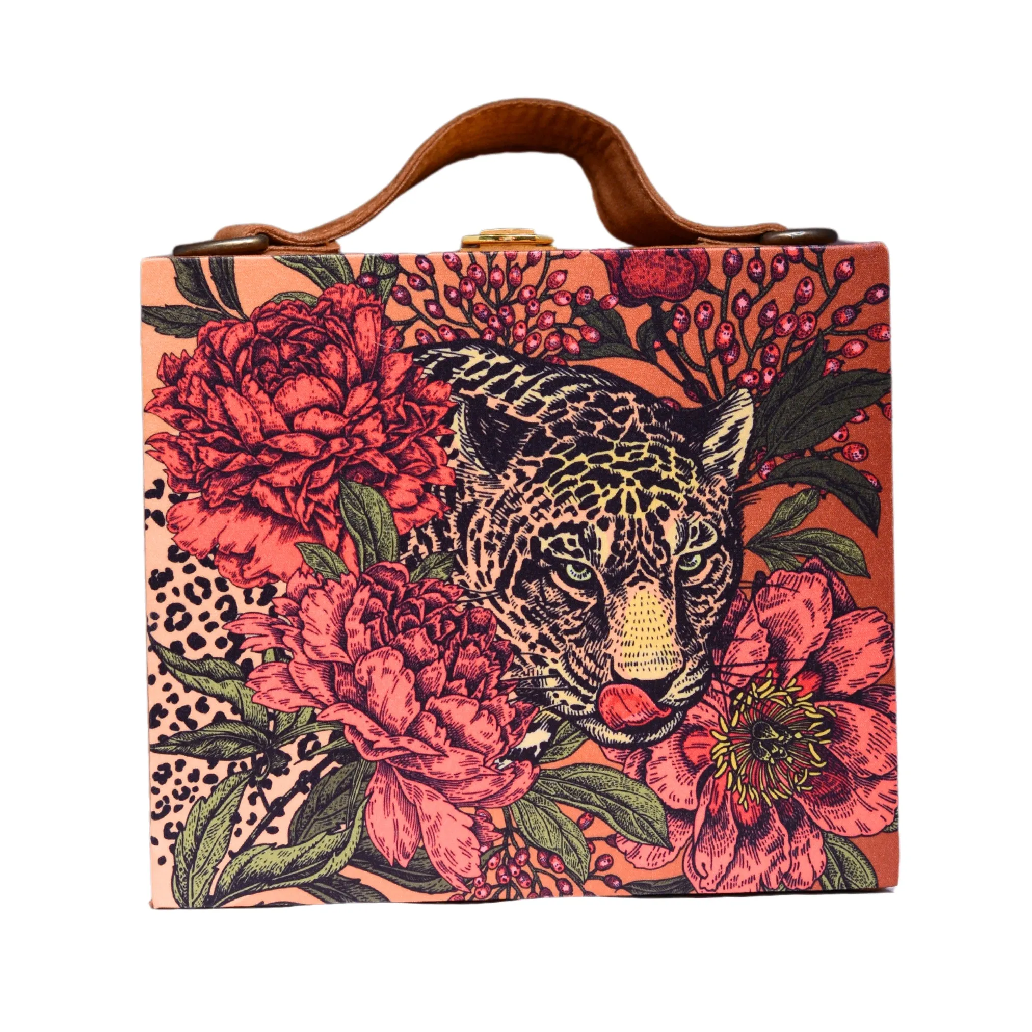 Artklim Tiger Printed Suitcase Style Clutch