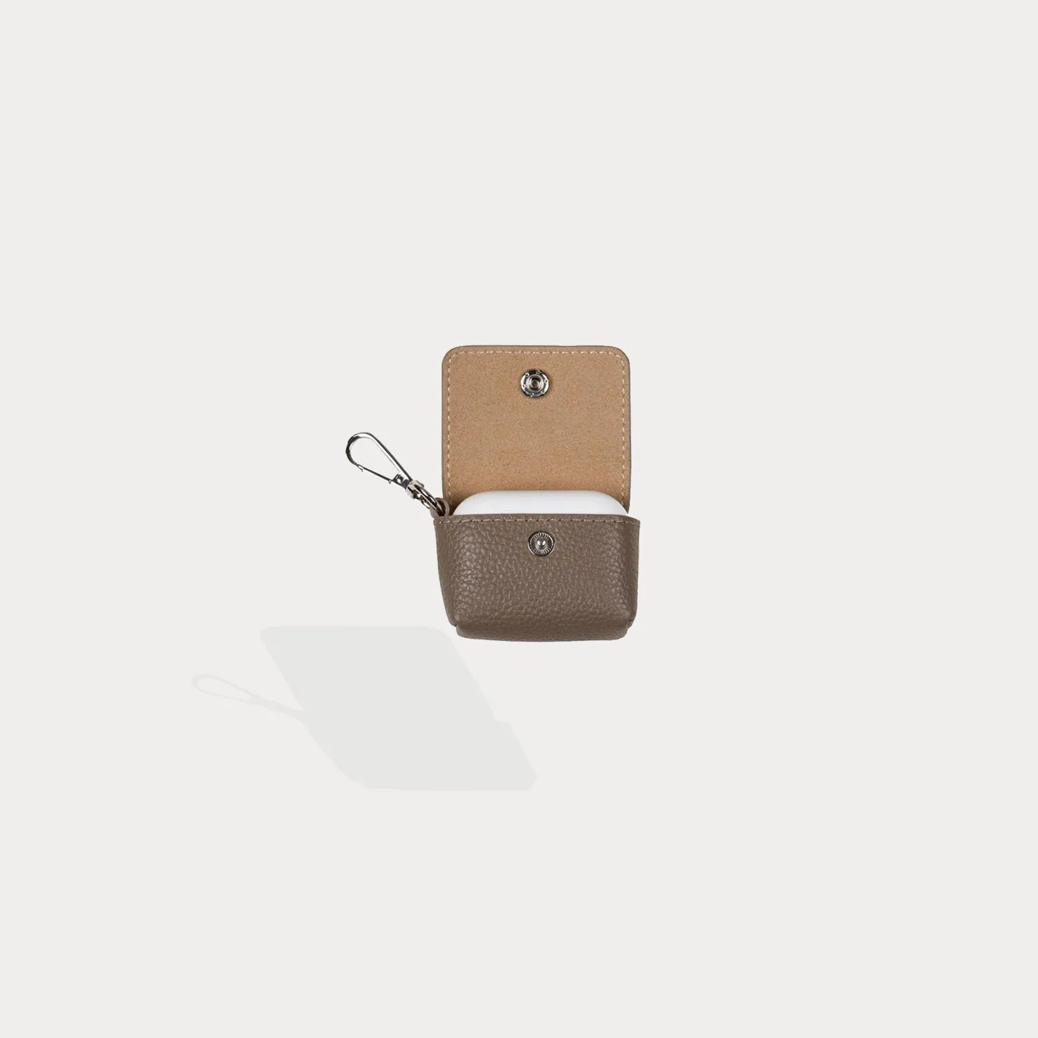 Avery AirPods Clip-On Pouch - Dark Taupe/Silver