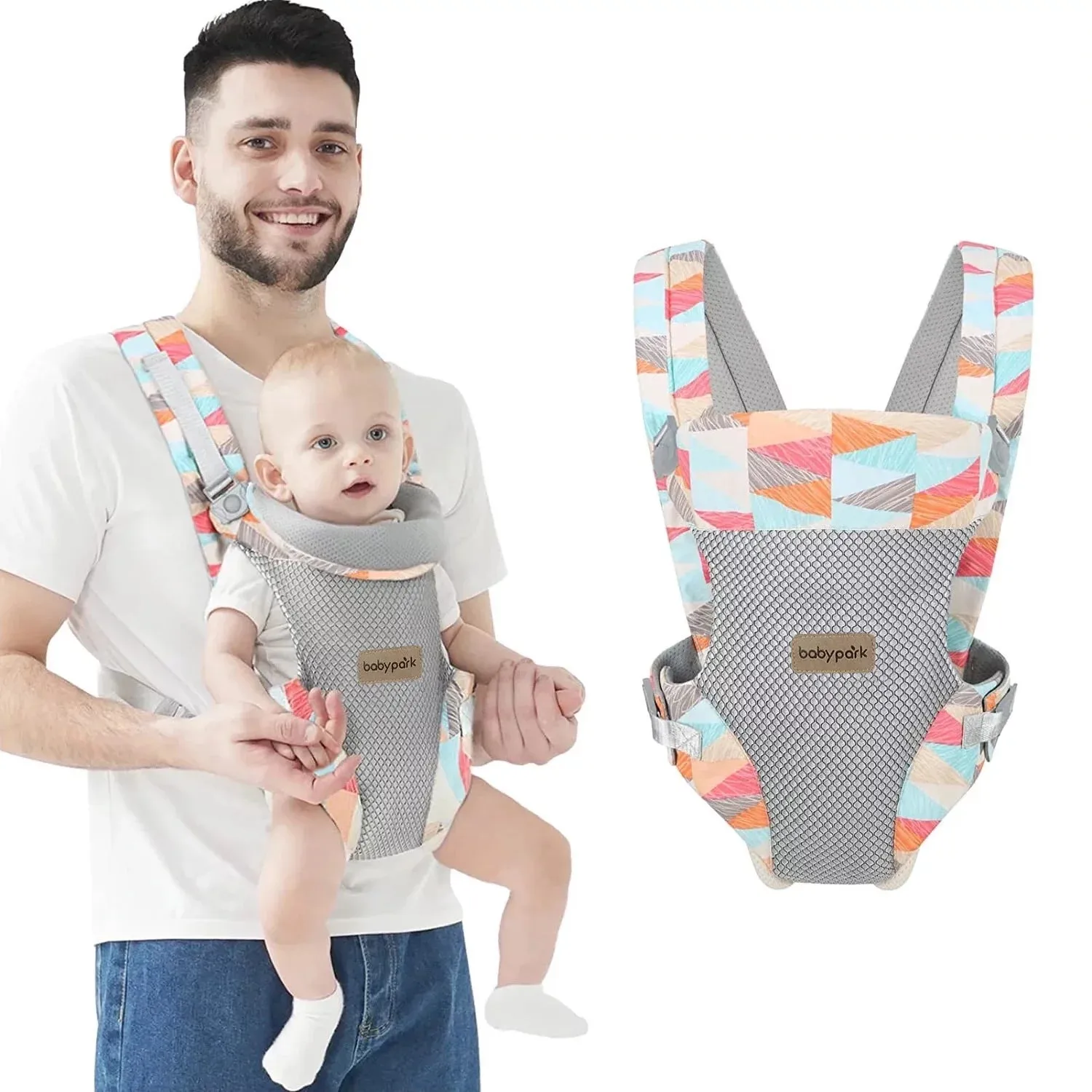 Baby Carrier, 4-In-1 Colorful Baby Carrier, Front and Back Sling with Adjustable Holder