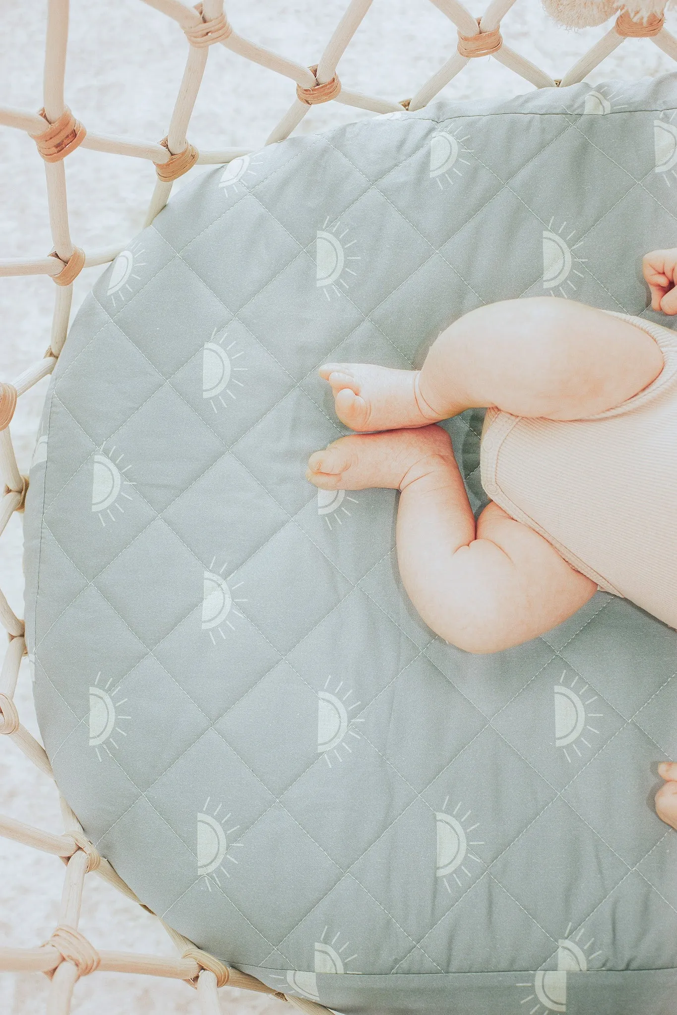 Bambella Designs Waterproof Bassinet Sheet/Change Mat Cover | Sage Sunshine