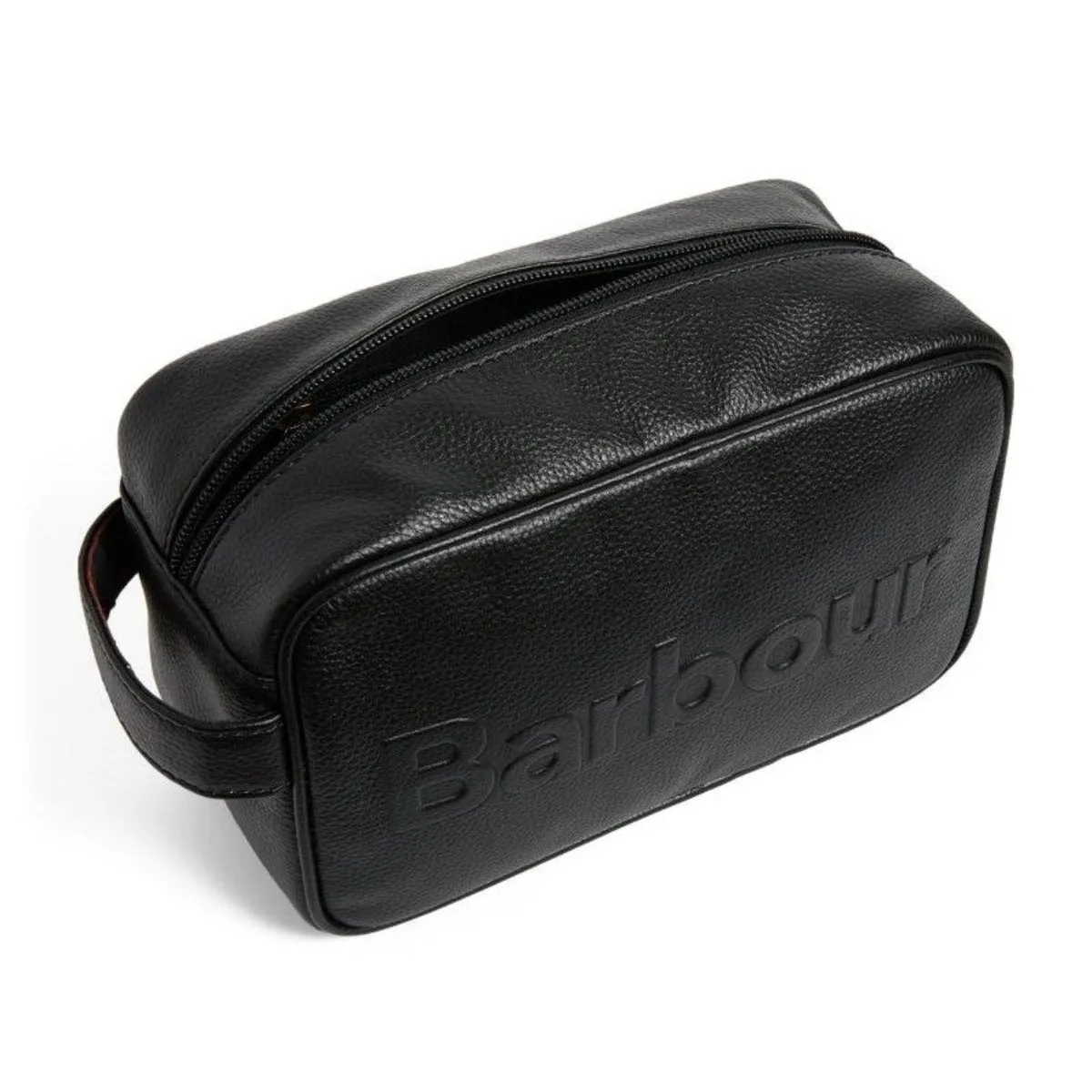 Barbour Leather Washbag in Black