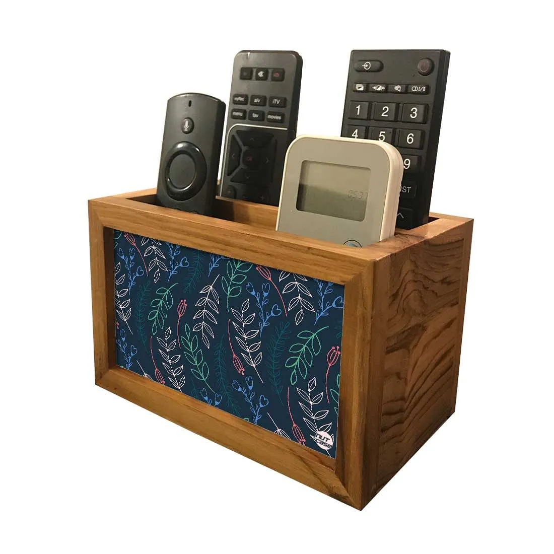 Beautiful Tv Remote Holder Organizer - Leaves And Branches - Blue