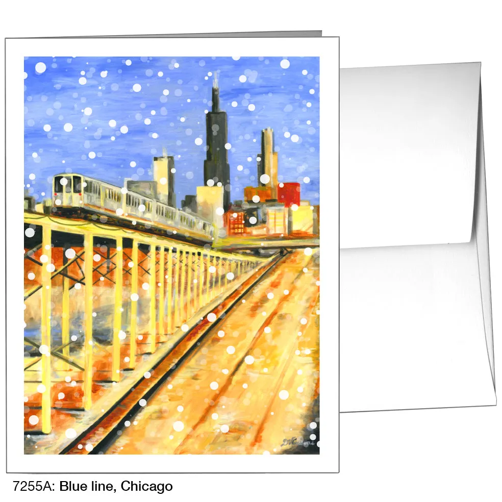 Blue Line, Chicago, Greeting Card (7255A)