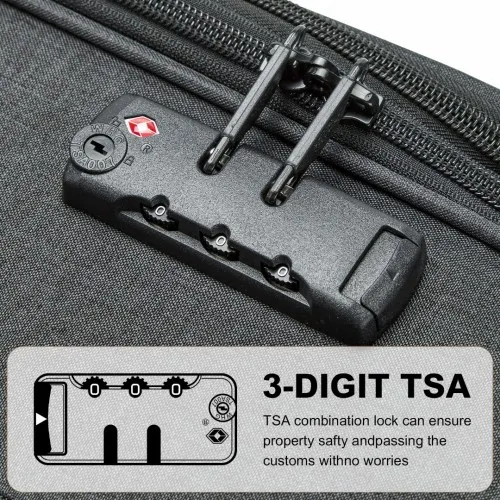 British Traveller 24 Inch Lightweight Expandable Suitcase with TSA Lock - Black