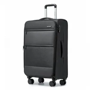 British Traveller 24 Inch Lightweight Expandable Suitcase with TSA Lock - Black