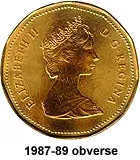 Canada Nickel 1987 $1 (Elizabeth II) 7gr .915