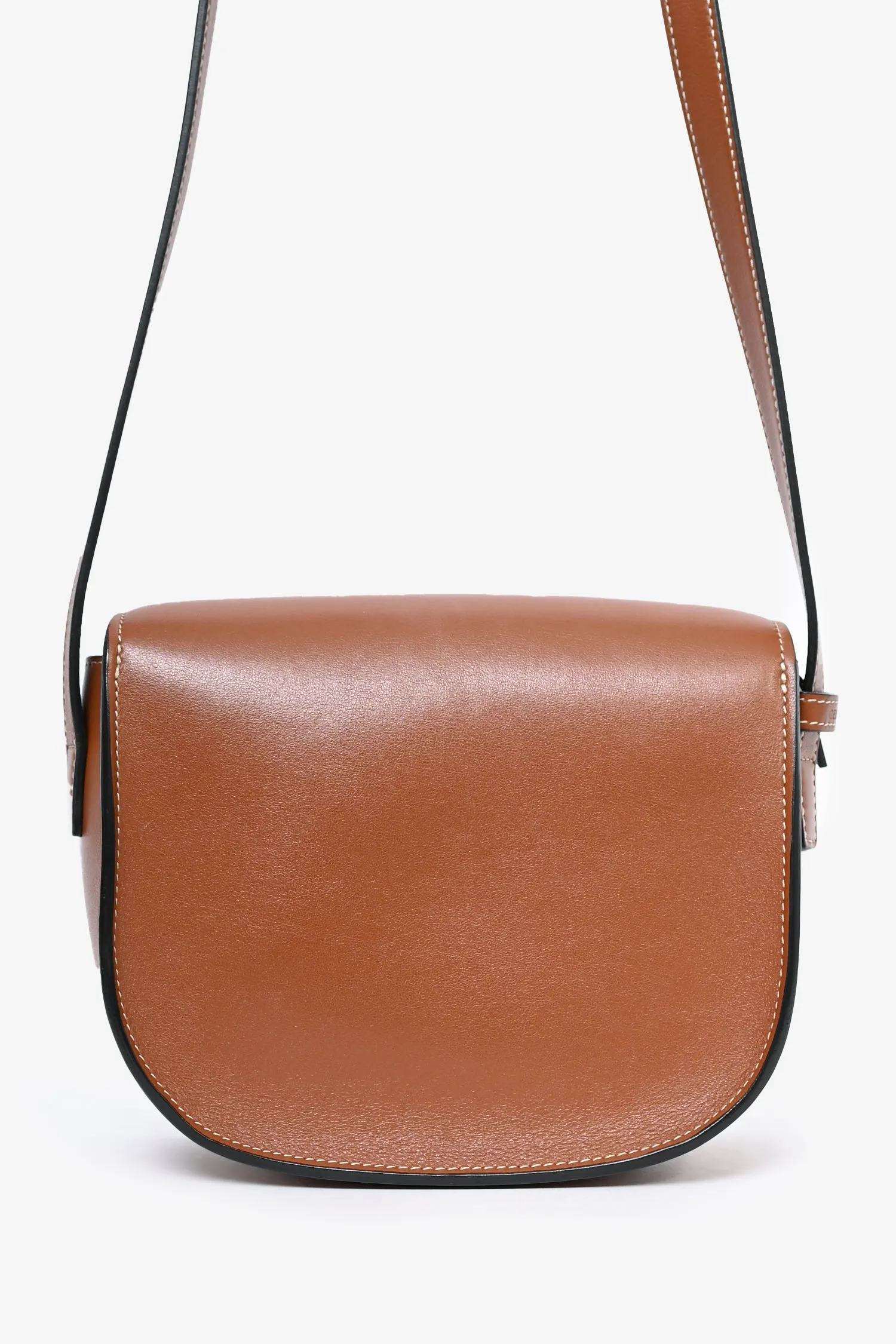 Celine Brown Leather Folco Cuir Triomphe Crossbody Bag