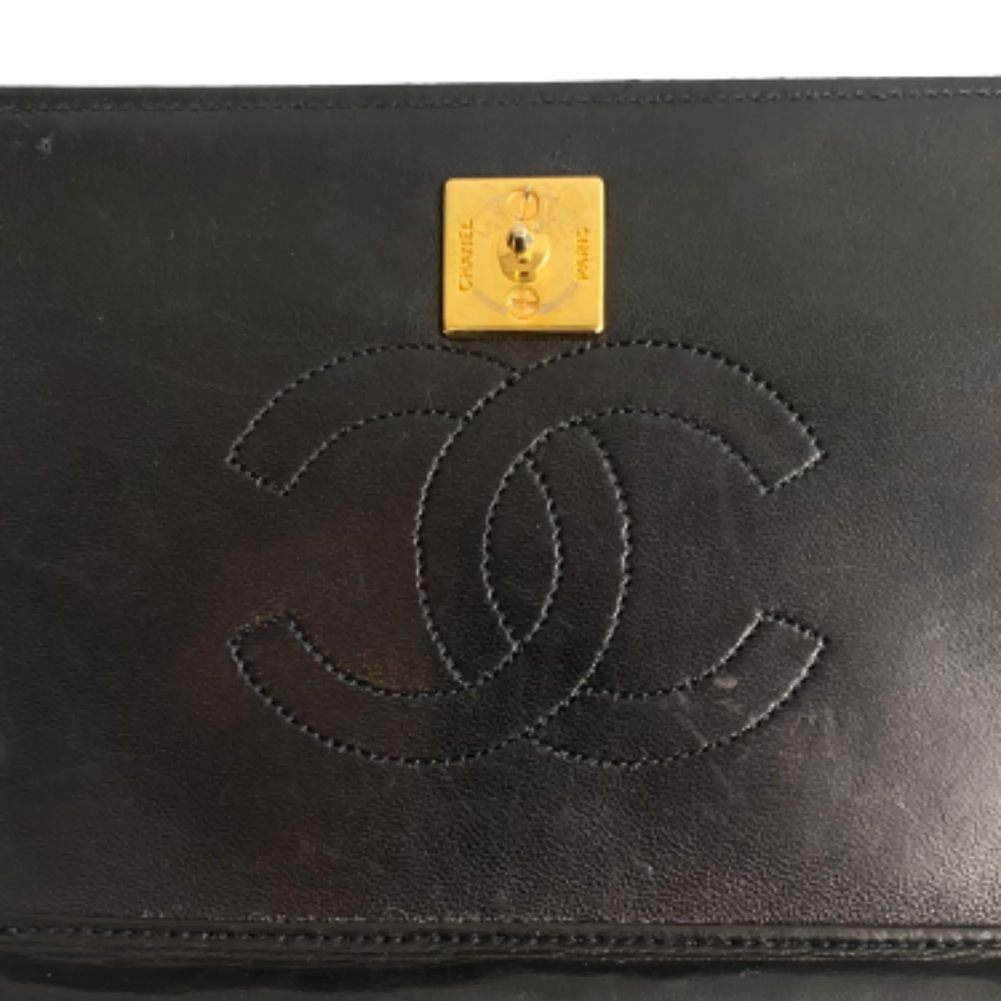 Chanel Black Leather Flap bag shoulder bag