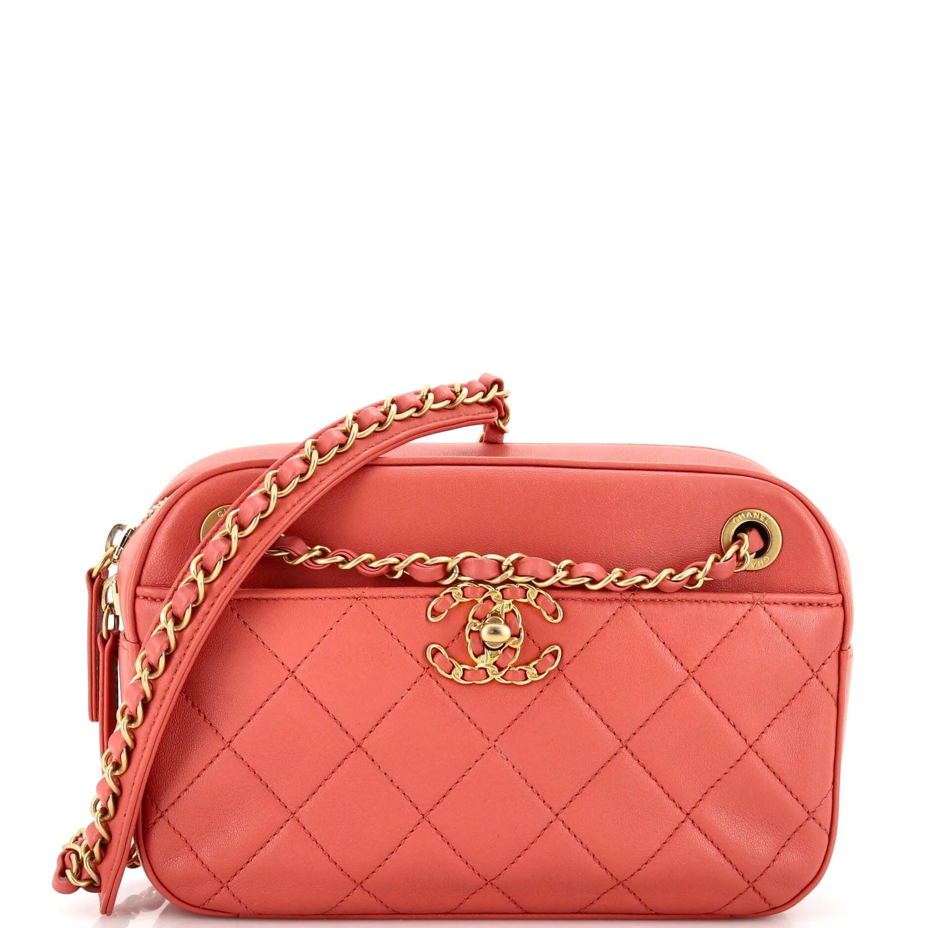 CHANEL Chain Infinity Camera Bag Quilted Lambskin