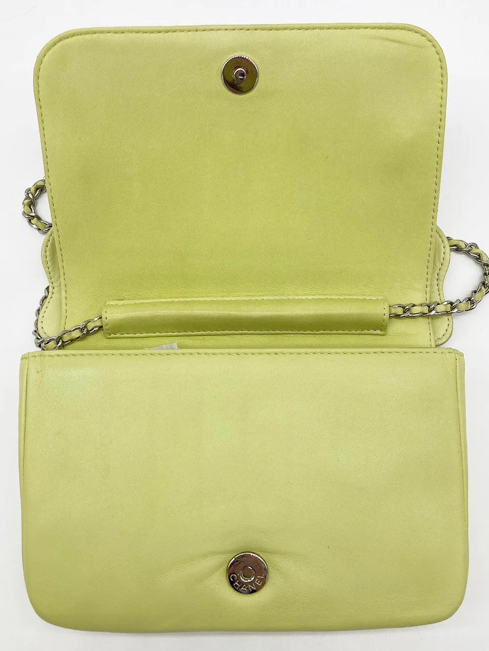 Chanel Lime Green Butterfly Classic Flap Bag