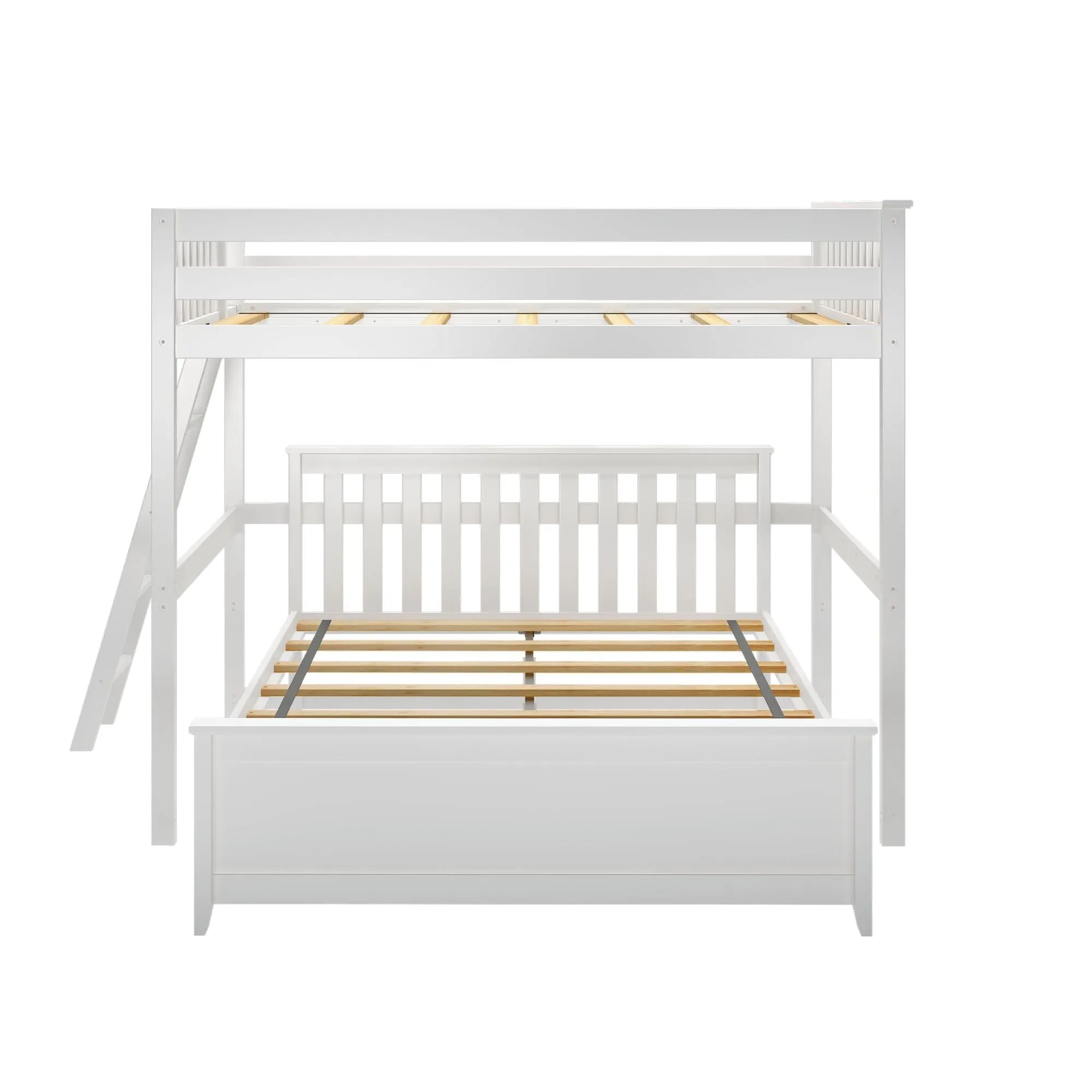 Classic Full/Queen L-Shaped Bunk Bed   Ladder on End