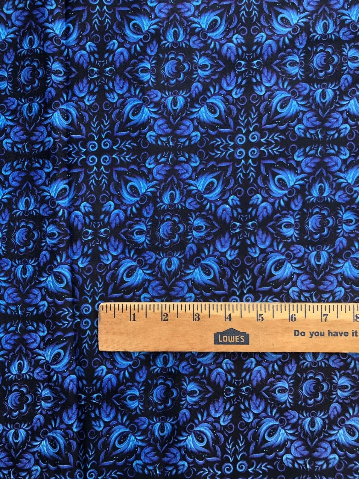 Cobalt Blue Gzhel Folk Cotton