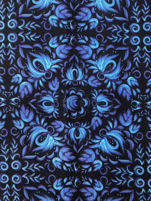 Cobalt Blue Gzhel Folk Cotton