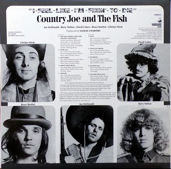 Country Joe & the Fish - I Feel Like I'm Fixin' To Die  (New Vinyl LP)