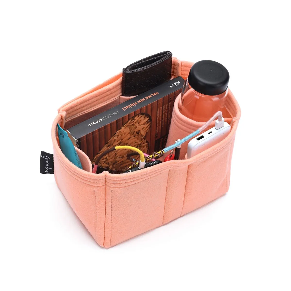 Custom Size Bag Organizer with Single Bottle and Pen Holders