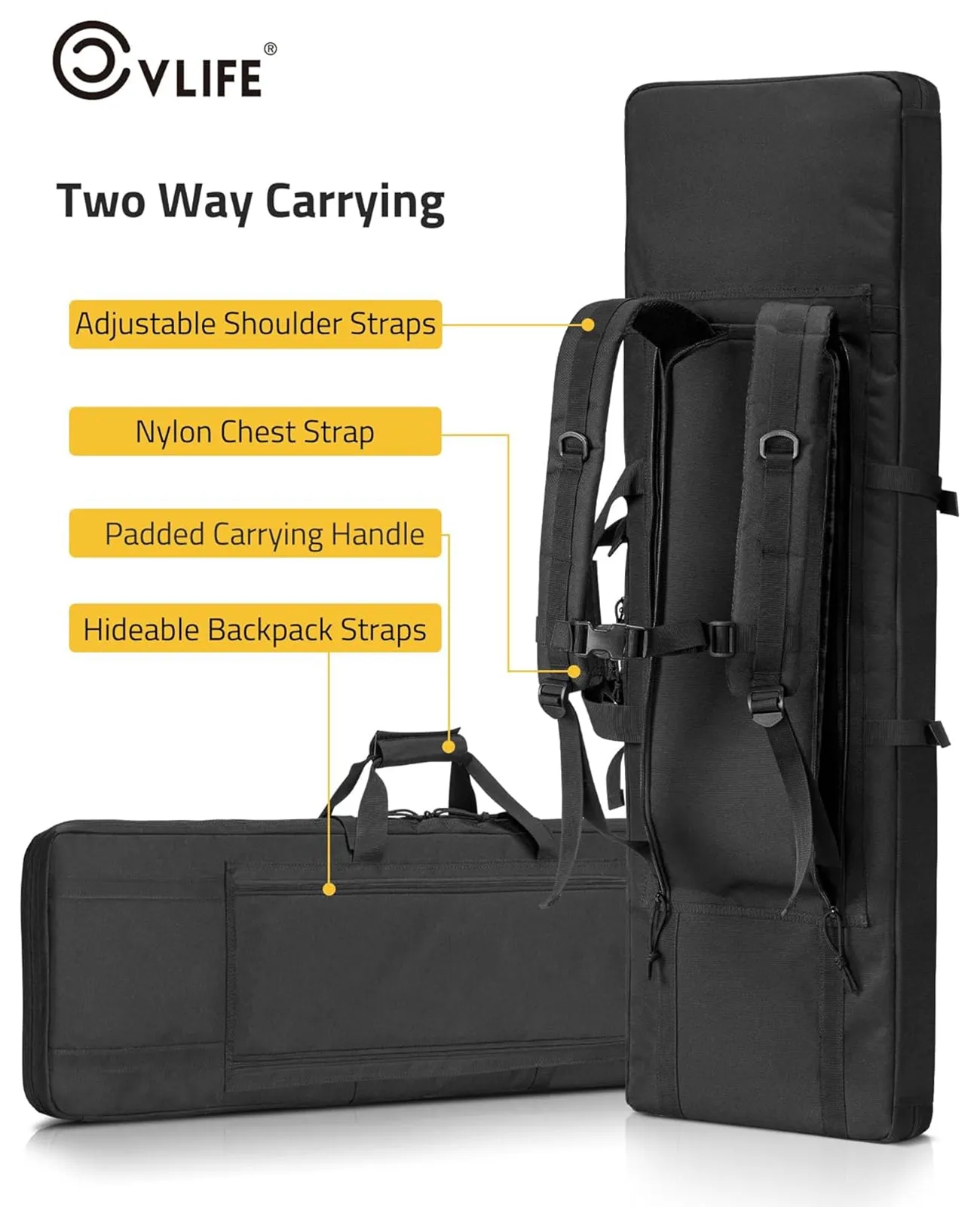 CVLIFE 36 Inches Double Soft Rifle Case Tactical Long Bag