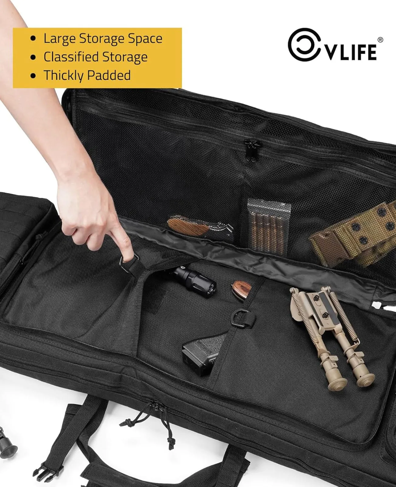 CVLIFE 36" Soft Rifle Case Tactical Double Long Gun Bag