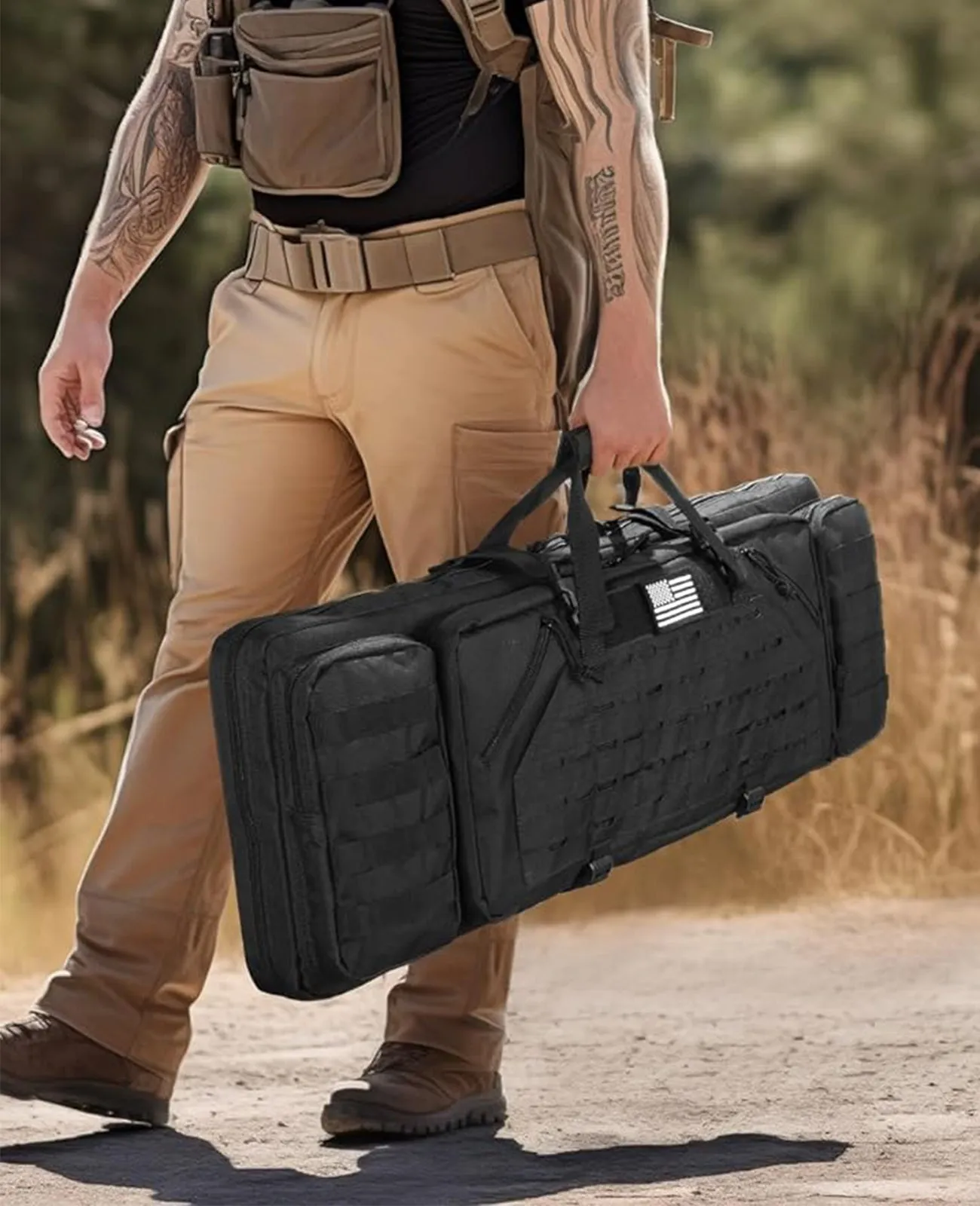 CVLIFE 36" Soft Rifle Case Tactical Double Long Gun Bag