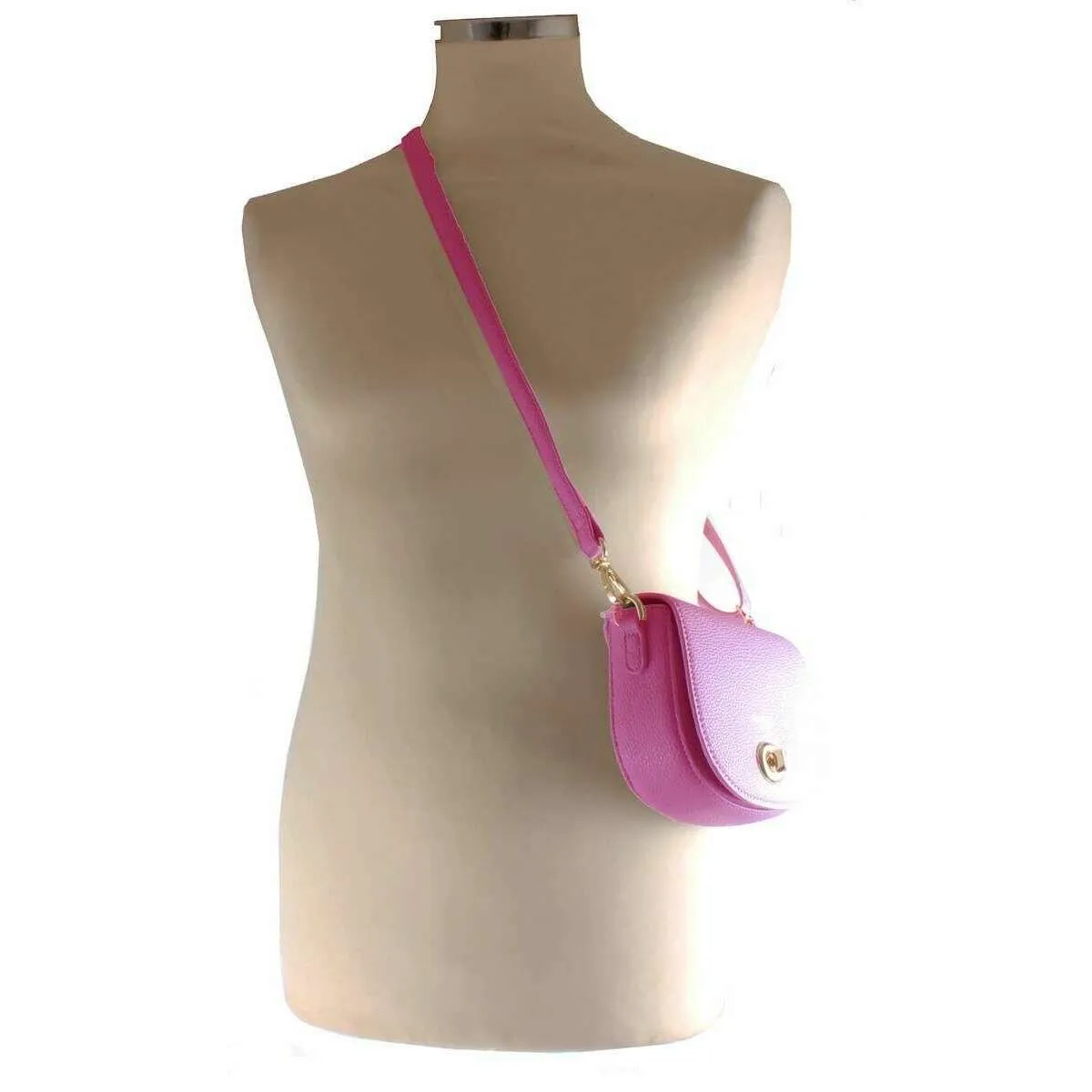 David Jones Small Full Flap Turnlock Across Body Bag - Fuchsia Pink