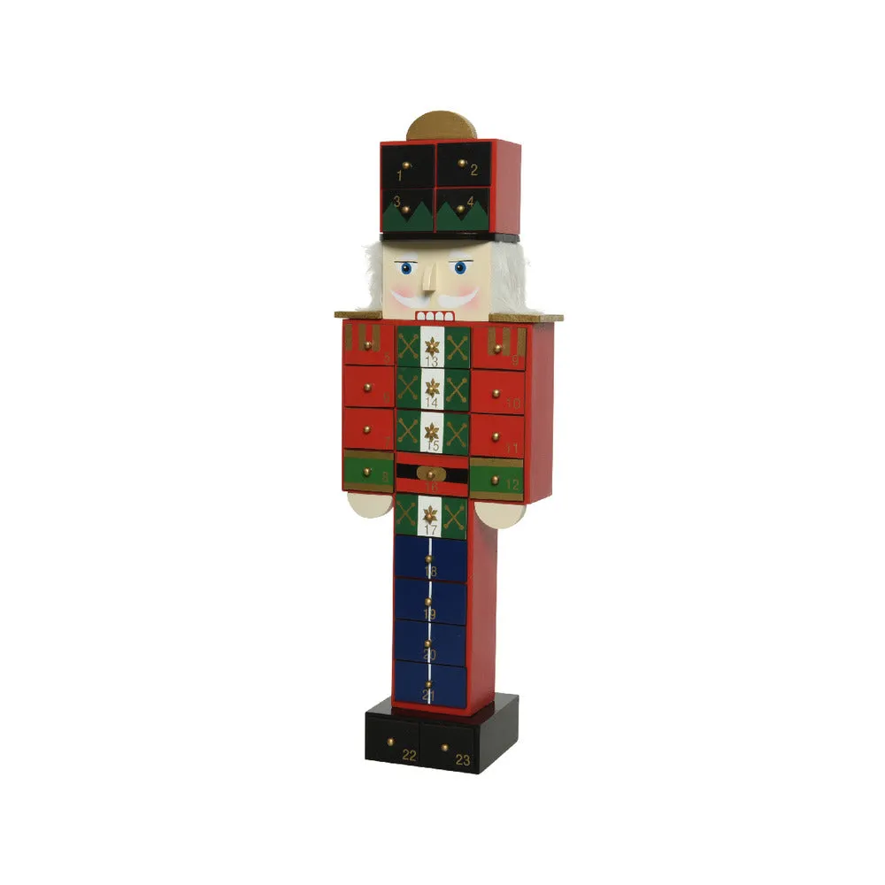 Decoris MDF Advent Calendar 47 x 15 x 9cm - Nutcracker