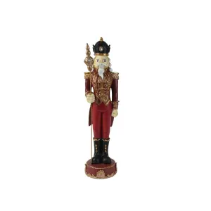 Decoris Polyresin Nutcracker 38cm - Dark Red